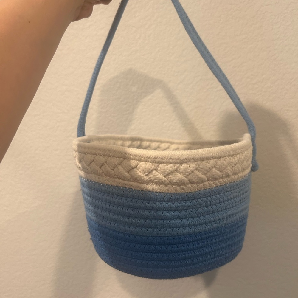 Blue and White Rope Basket - Picture 2 of 2